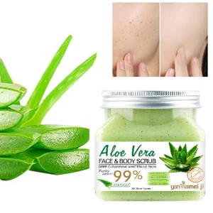 Body Exfoliating Mild Deep Cleansing Scrub Jars Moisturizing Organic aloe vera Facial Body Scrub