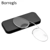 Borregls Pince Nez Style Nose Resting Pinching Portable Thin Pince-Nez Optical Reading Glasses No Arm Men Women