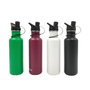 BPA Free eco friendly food grade 304 stainless steel material custom logo single wall camping durable drinking water bottle