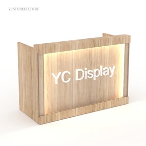 Branded Retail Store Wooden Cashier Desk Checkout Counter