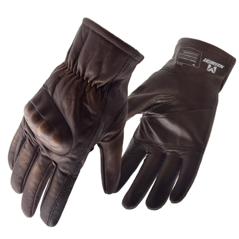 Brown Touch Screen Carbon Fiber Protective Gear Man Woman Black Leather Bicycles Motorcycle Gloves
