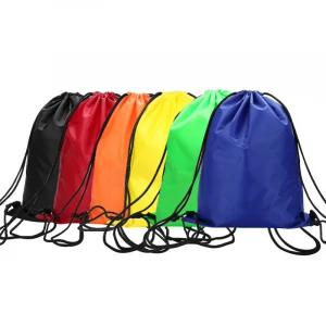 BSCI factory Wholesale  strong 210D polyester promotional draw string backpack sport bags