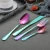 Import Bulk Colorful Rainbow PVD Stainless Steel Cutlery Set Multicolored Knife Spoon And Fork Wedding from China