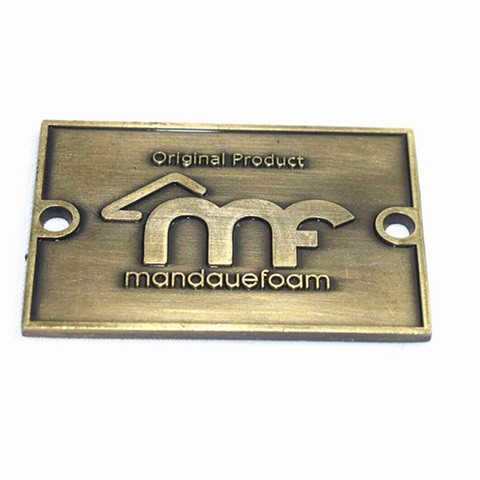 Bulk Personalized Custom Logo Nameplate Design Embossed Brass Metal Nameplate For Furniture