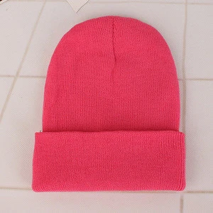 Candy color winter hats for women knitted solid color casual cap female beanie bonnet EA119