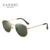 Caponi Women Luxury Retro Metal Sun Glasses Vintage Oculos Feminino UV400 Polarized Sunglasses