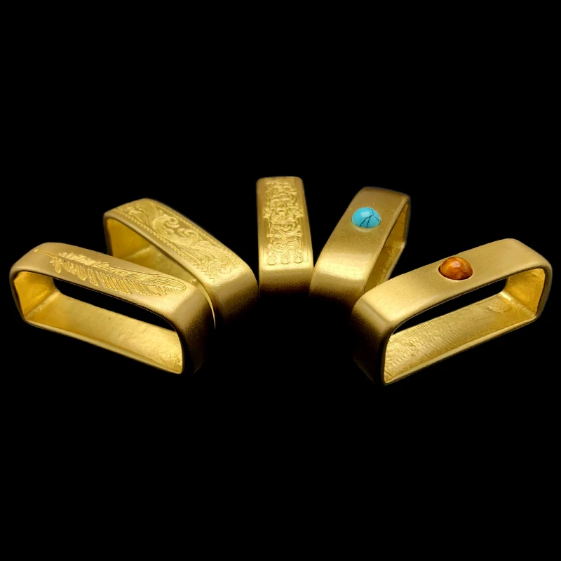 Carosung Custom Logo Belt Accessories Solid Brass Belts Keeper Metal Belt Loop