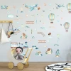 Cartoon Air Plane Hot Air Balloons Wallpaper Creative Bays Bedroom Wall Decal Kids Living Room Decorative Stickers Home Decor
