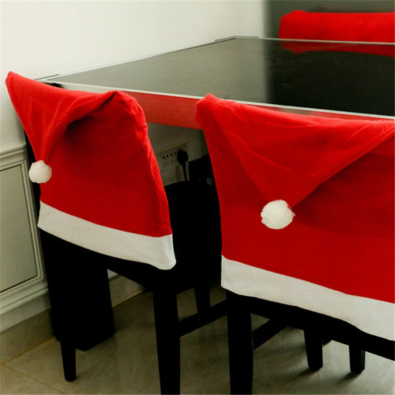 Chair cover for Christmas Wholesale Red hat sharp hair Chair cover for Christmas