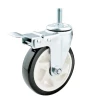 Chair wheels Medium Duty rubber wheel 5 inch PU universal brake rollerblade caster wheels