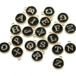 Charm Bracelet Initial Pendant Small Letters Metal Alphabet Charm