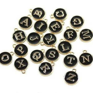 Charm Bracelet Initial Pendant Small Letters Metal Alphabet Charm