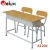 Import cheap adjustable double student desk chair connected school table set A1801 from China