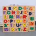 Cheap Montessori baby educational wooden toys kids puzzle wood color cognition Digital identification board