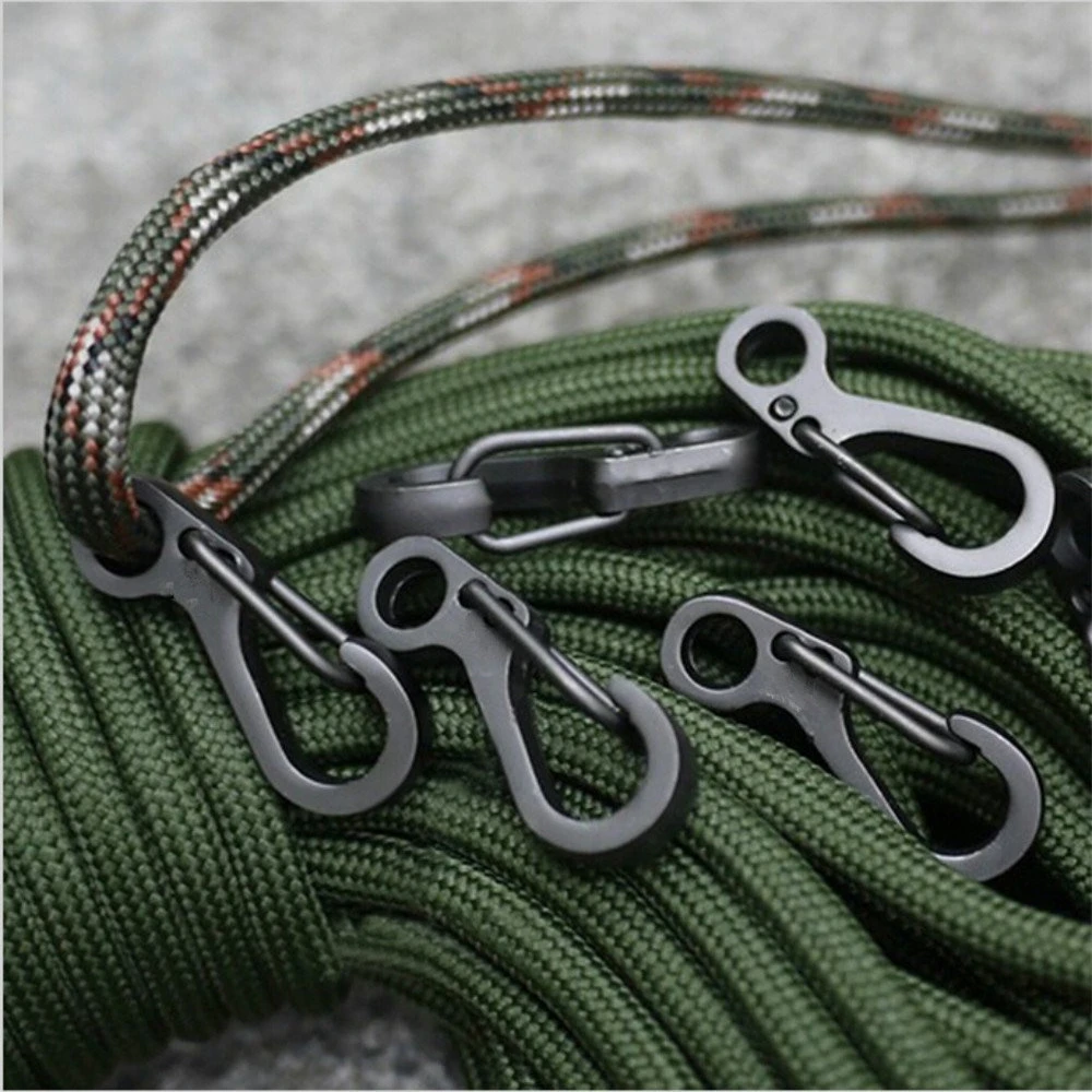 Cheap Wholesale Paracord Tactical Survival Mini Spring Backpack Clasps Climbing Carabiners EDC Keychain Camping Bottle Hooks