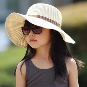 Child Girl Summer Beach Fashion Big Wide Brim Straw Hat