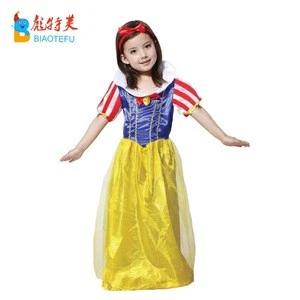 children carnival girl snow white princess cosplay fancy dress costumes party cosplay kids costumes in TV/MOVIES in stock