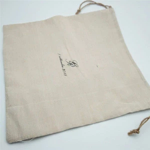 China Factory Custom Large Size Cotton Linen Drawstring Bag For Vegetables Packing