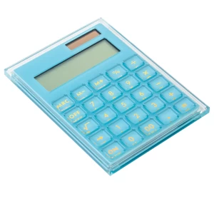 China Huisen acrylic blue color customized financial calculator for office