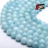 China Manufacture 6mm Blue Aquamarine Natural  Gemstone Bracelet Stone Loose Beads For Jewelry Making