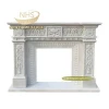China Manufacturer Customize White Marble Detail Hand Carved Stone Fireplace