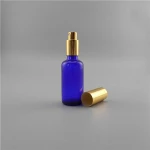 China supplier 100 ml pump spray glass dropper bottle cobalt blue glass perfume bottle