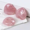 Christmas decoration supplies heart shaped healing crystals  rose quartz  puffy stone heart crystal wholesalers