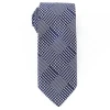 Classic Business Tie Men Blue Plaid Woven Polyester Tie Necktie Dropship