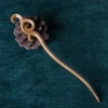 Classical ethnic lady hair ornament cheap price promotion hand carved hair sticks natural wooden hairpin