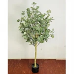 150CM height indoor plastic artificial Eucalyptus leaves tree bonsai plant ,  cheap faux eucalyptus potted plant artificial