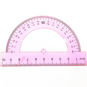 Colorful customized Plastic Protractor with ruler Math Protractors 180 Degrees, 4 Inches, Clear