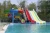 Import Commercial fiberglass swimming pool slide for home amusement water play equipment from China