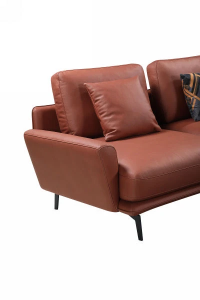 Contemporary leather-look fabric sofa in good line