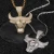 Import Cool Hip Hop Fashion Jewelry Necklace with 3D Rhinestone Studded Bull Head Pendant and Cuban Chain for Men from China