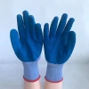 Cotton 3/4 Latex Crinkle Palm Work Gloves Rubber Coated