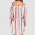 Import Cotton Plus Size  Off Shoulder Stripe Shirt Knot Cuff Beach Women Casual Dress from China