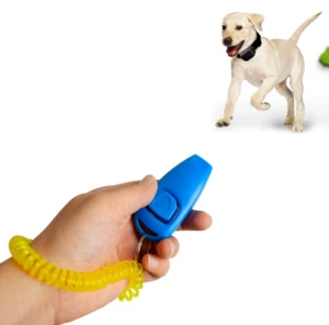 Creative 2-in-1 function pet training clicker whistle dog training clicker suitable for pet clicker