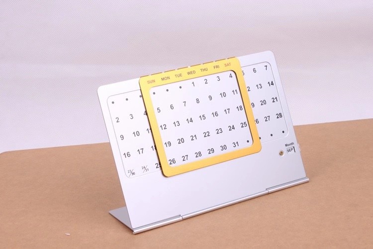 Custom desktop aluminum calendar for promotion gifts