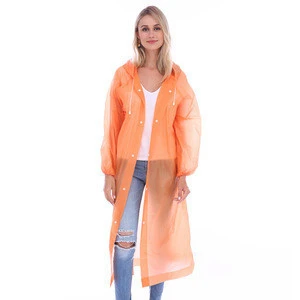 Custom Logo High Quality Factory Wholesale Waterproof PEVA Cheap Raincoat with Puff Sleeves, Colourful Adult Plastic Rain Poncho