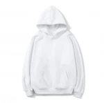 Custom made your brand logo low MOQ high quality black and white 100% cotton sweaters mens hoodie