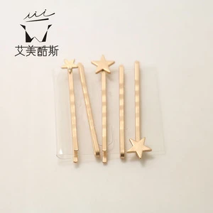 custom matt gold stars shaped hairpins wholesales!