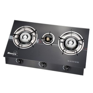 custom or standard 3 burner glass gas cooker kitchen appliances