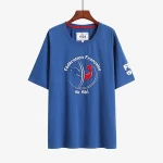 Custom Printing Quality Blue Short Sleeve 100% Cotton t Shirt For Man