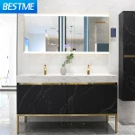 Customized Multilayer solid wood wall mounted mirror  bathroom cabinet