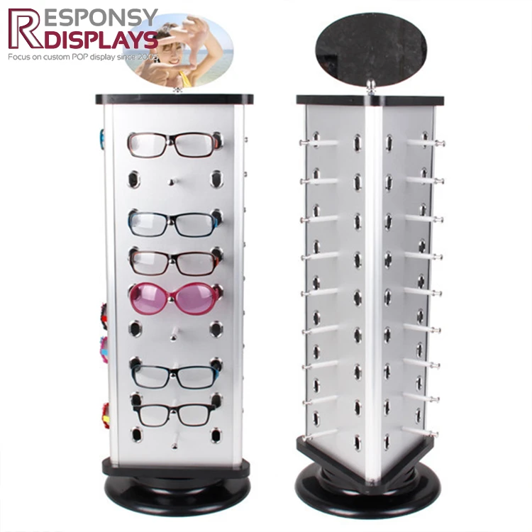 Customized rotatable acrylic with mirror glasses rack sunglass display stand