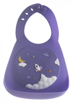 Cute baby food grade silicone bib baby waterproof portable  soft  drool baby saliva towels child Bpa free teething bib
