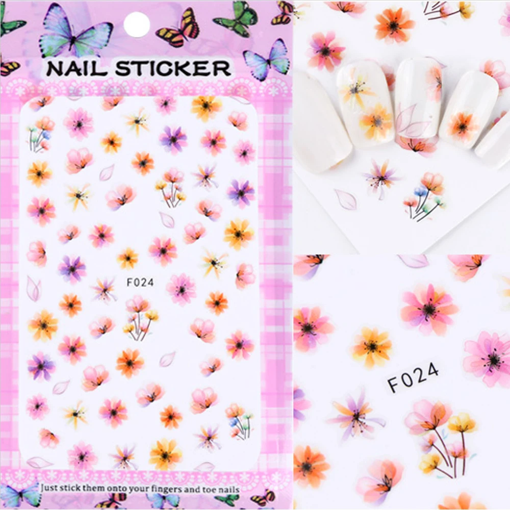 cute nail sticker flower nail sticker printer butterfly sticker nail