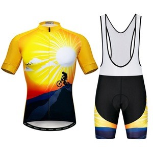 Cycling Jersey Men Set Team Sports Cycling Clothing Bicycle Jersey + Gel Pad Shorts