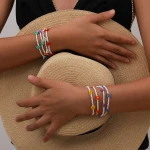 Daisy Flower Women Choker Colorful String Beaded Necklace Women Bracelet Anklet Jewelry Torques Handmade