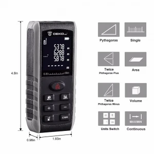 DEKO LRE521-50M Handheld Mini Laser Distance Meter Laser Rangefinder Laser Tape Range Finder Distance Meter Measure